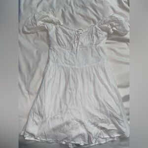 Hollister White Smocked Off-Shoulder Top